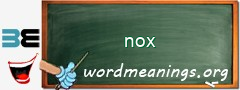 WordMeaning blackboard for nox